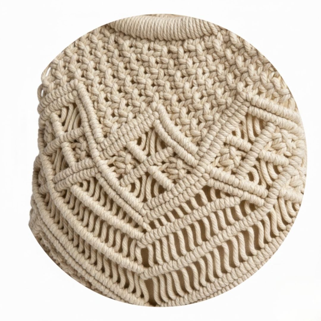 Knotted Macrame Pine Tote for Sustainable Fashion